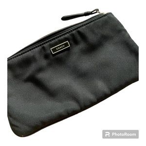 COACH - vintage skinny pouch - 4” x 7” - black w/ zipper - fabric not leather
